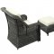 Du Jour Outdoor Patio Chair & Ottoman in Gray/White by Modway