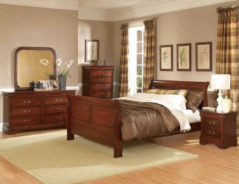 Chateau Bedroom 549 Distressed Cherry by Homelegance w/Options [HEBS-549 Chateau Brown]