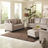 Mocha Microfiber Contemporary Comfortable Living Room