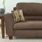 Milk Chocolate Microfiber Modern Living Room w/Soft Back Pillows