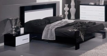 Moon Black & White 5Pc Bedroom Set by VIG w/Options [VGBS-Moon White]