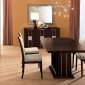 Dark Brown Contemporary Dining Room With Leather Details