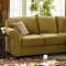 Tan or Olive Velvet Contemporary Sectional Sofa w/Rolled Arms