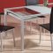 Glass Modern Dining Table w/2 Hanging Shelves & Optional Chairs