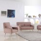 Clarissa Sofa 607 in Pink Velvet Fabric by Meridian w/Options