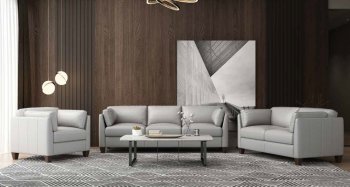 Matias Sofa 55015 in Dusty White Leather by Mi Piace w/Options [MPS-55015 Matias MI Piace]