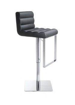 Black Leather Wave-Shaped Seat Modern Bar Stool [EFBF-2230 Black]