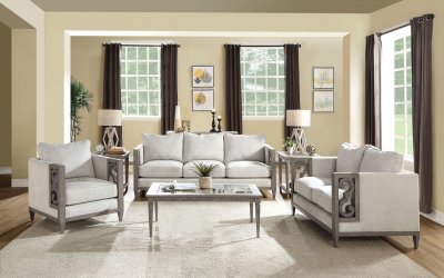 Artesia Sofa 56090 in Tan & Salvaged Natural by Acme w/Options