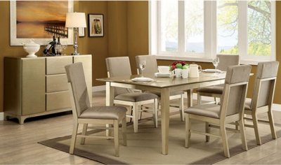 Zelda CM3329T Dining Table in Gold Tone w/Options