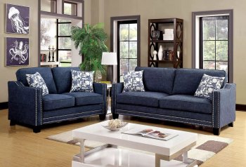 Kerian Sofa CM6157BL in Blue Fabric w/Options [FAS-CM6157BL-Kerian]