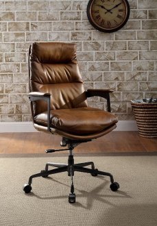 Crursa Office Chair 93169 in Sahara Top Grain Leather by Acme