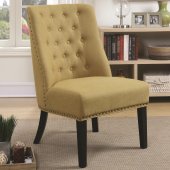 902497 Accent Chair Set of 2 in Yellow Fabric by Coaster