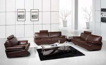 Chocolate Bonded Leather 7380 Loveseat [AES-7380 Chocolate]