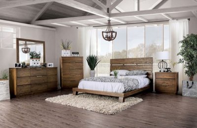 Tolna 5Pc Rustic Bedroom Set CM7532 in Walnut w/Options