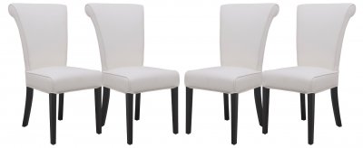 Eden Set of 4 Dining Chairs EV18WL in White by LeisureMod