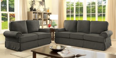 Badalona I Sofa CM6376GY in Gray Linen-Like Fabric w/Options