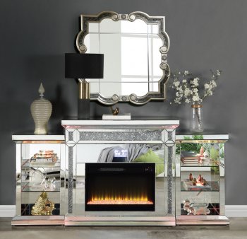 Noralie Fireplace w/Bluetooth & LED AC00518 in Mirrored by Acme [AMFP-AC00518 Noralie]