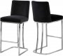 Heidi Stool 708 Set of 2 in Black Velvet Fabric by Meridian