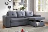 F6910 Convertible Sectional Sofa in Blue Grey Fabric by Boss