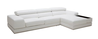 Chrysanthemum Mini Sectional Sofa 1576 White Eco-Leather by VIG