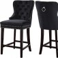 Nikki Stool 741 Set of 2 in Black Velvet Fabric by Meridian