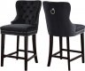 Nikki Stool 741 Set of 2 in Black Velvet Fabric by Meridian