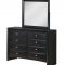 8284-Linda Black Bedroom by Global w/Upholstered Bed & Options