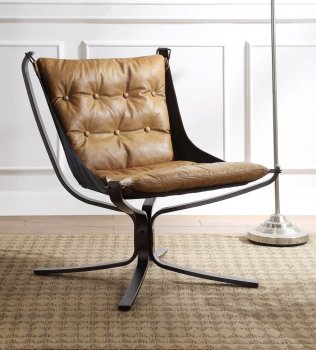 Carney Accent Chair 59831 in Coffee Top Grain Leather by Acme [AMAC-59831 Carney]