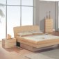 Maple Semi Gloss Finish Contemporary Bedroom W/Bottom Drawer