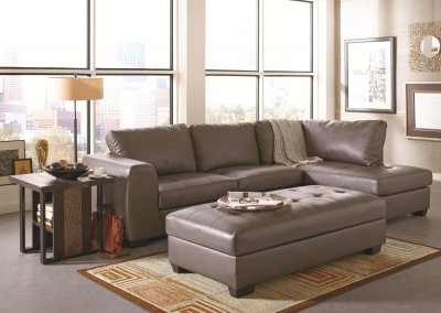 500805 Joaquin Sectional Sofa in Grey Leatherette by Coaster