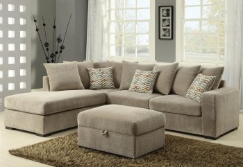 Olsen Sectional Sofa 500044 in Taupe Fabric by Coaster [CRSS-500044 Olsen]