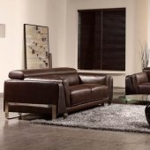 3946 Sofa 3Pc Set in Espresso Half Leather by VIG