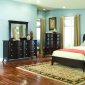 Deep Cappuccino Finish Classic Bedroom W/Padded Headboard Bed