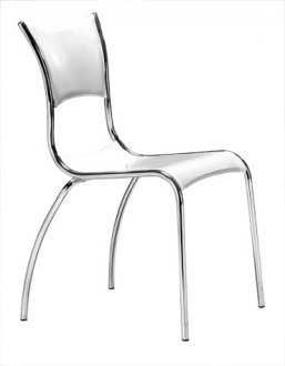 Set of 4 Black or White Modern Dining Chairs with Steel Frame