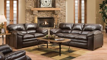 8051 Sofa in Brown Faux Leather w/Options [EGS-8051]