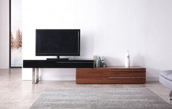 Hudson TV Stand in Walnut & Black by J&M Furniture [JMTV-Hudson Walnut Black]