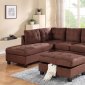 G902B Sectional Sofa w/Ottoman in Chocolate Fabric by Glory