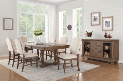 Chartreaux Dining Table 5589-90 in Dark Birch by Homelegance