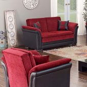 Austin Sofa Bed Convertible in Red & Black by Empire w/Options