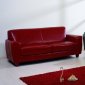 Red, Brown or Black Bycast Leather Contemporary Sofa w/Options