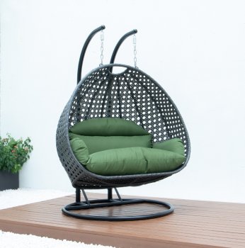 Wicker Hanging Double Egg Swing Chair ESCCH-57DG by LeisureMod [LMOUT-ESCCH-57DG]