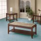 701563 3Pc Coffee Table Set by Coaster w/Marble-Like Glass Top