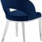 Roberto Dining Chair 764 Set of 2 Navy Velvet Fabric - Meridian