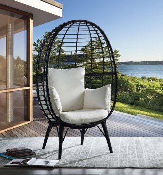 Penelope Patio Lounge Chair OT01098 Light Gray & Black by Acme [AMOUT-OT01098 Penelope]