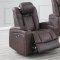 F86326 Power Recliner Sofa in Dark Brown Leatherette by Poundex