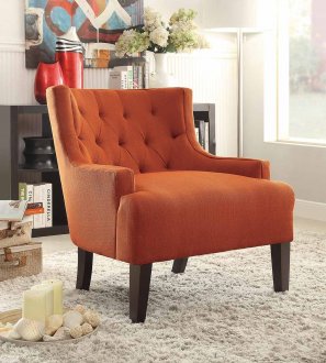 Dulce Accent Chair 1233RN in Orange Fabric by Homelegance