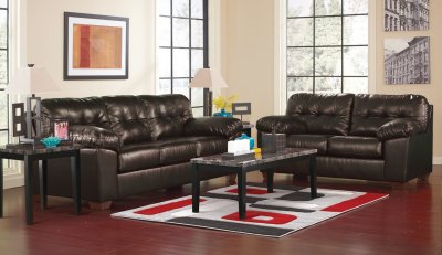 Alliston Sofa & Loveseat Set 20101 in Chocolate by Ashley