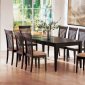 Dark Brown Finish Modern 7Pc Dining Set w/Cushioned Seats