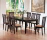 Dark Brown Finish Modern 7Pc Dining Set w/Cushioned Seats