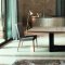 Dune Perla Dining Table w/Metal Base in Frise Perla by Rossetto